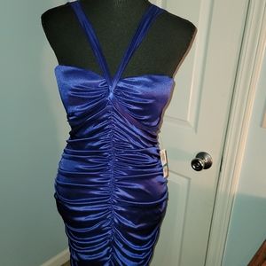 Junior's Strappy Satin Runch Dress